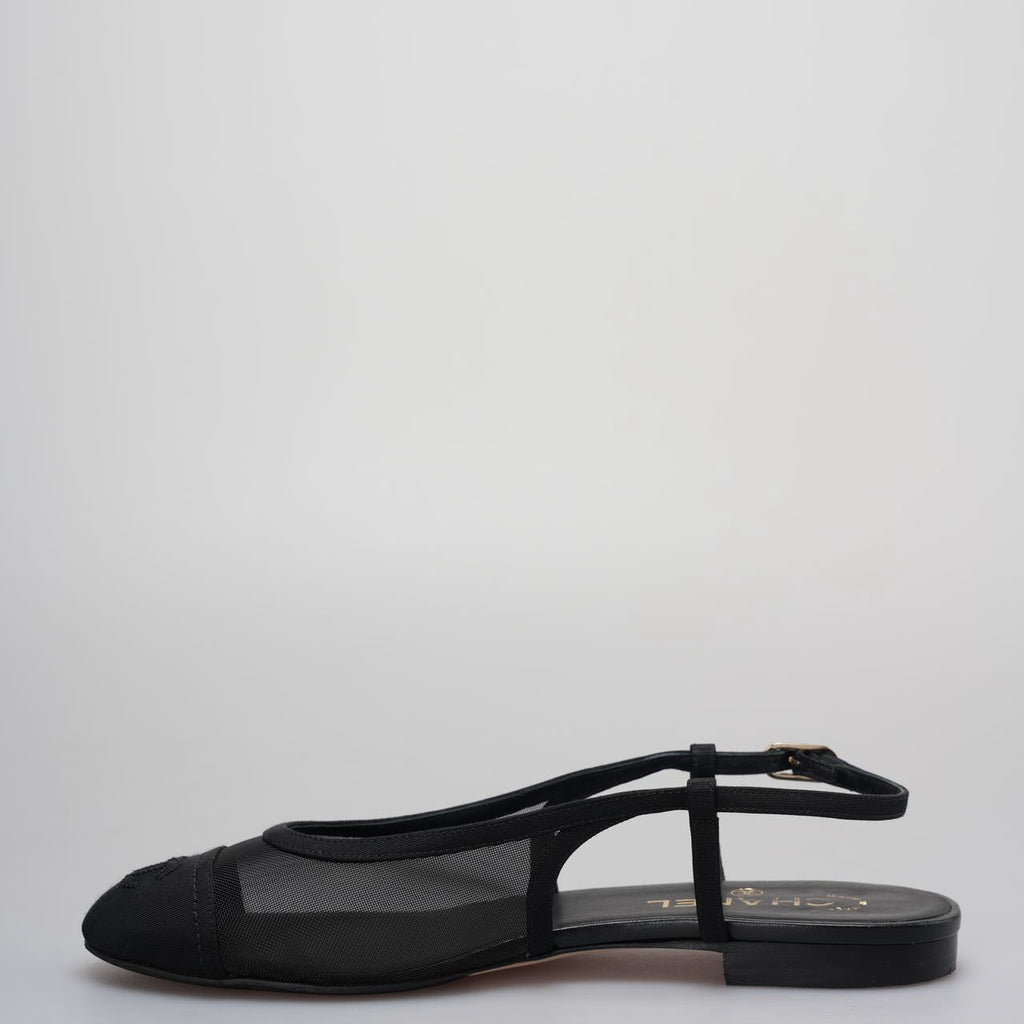Chanel Slingback Sandals Size 39 in Black