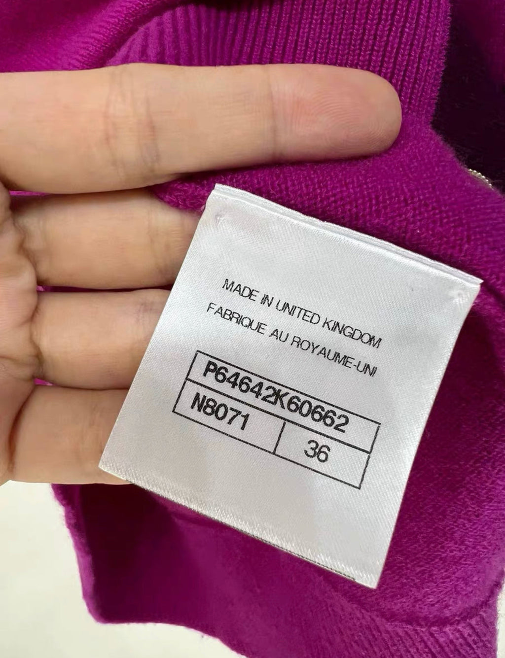 Chanel purple Gold Button Cashmere igan size 36