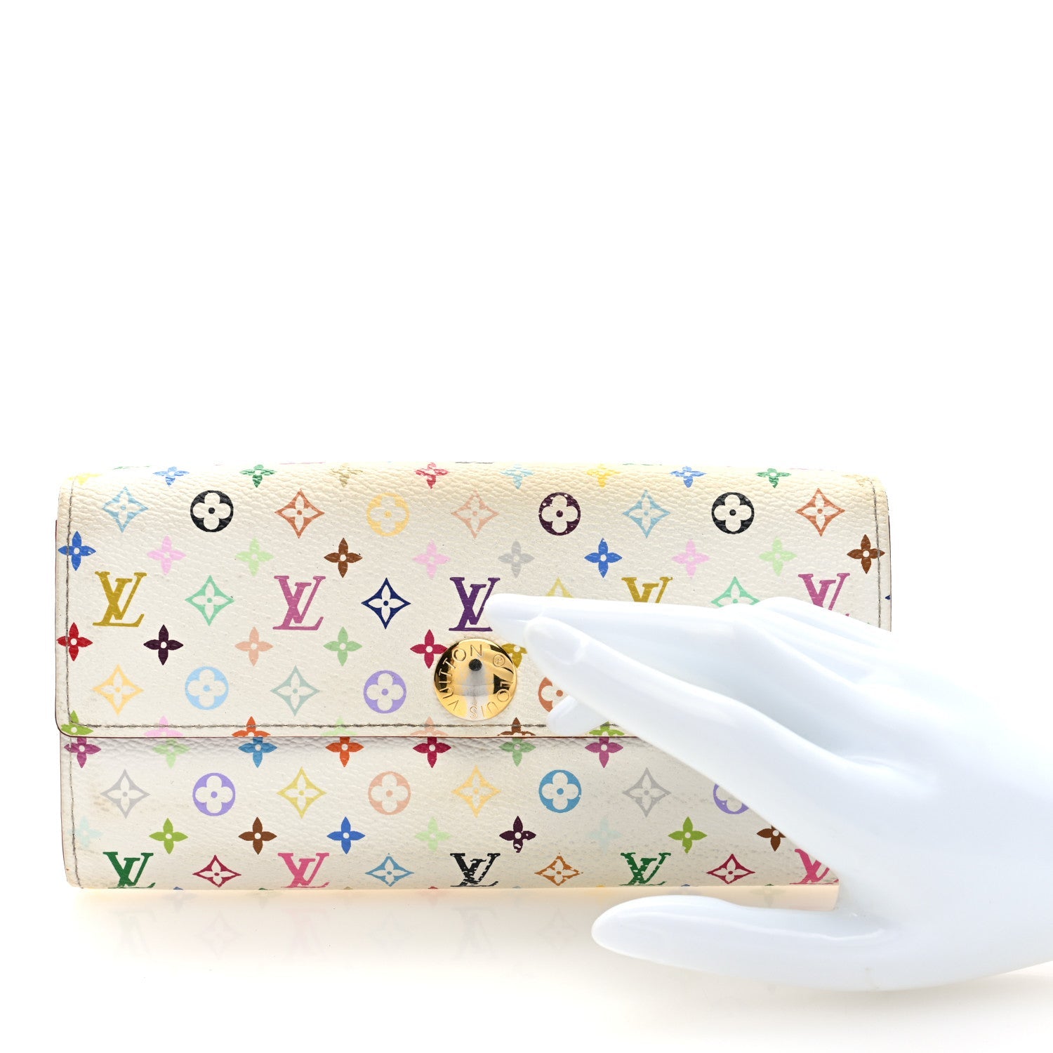 Monogram Multicolor Sarah Wallet White Litchi