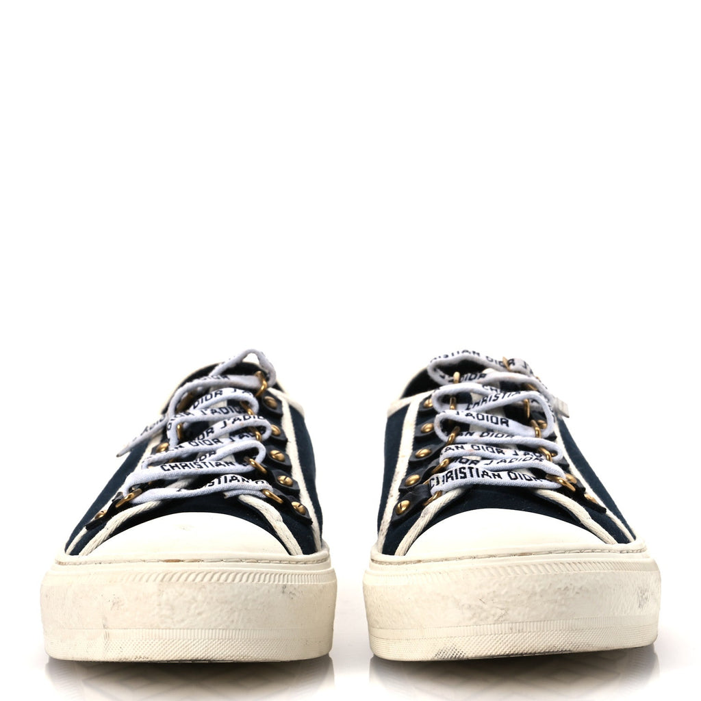 Canvas Womens Walk'n Dior Low Top Sneakers 40 Navy