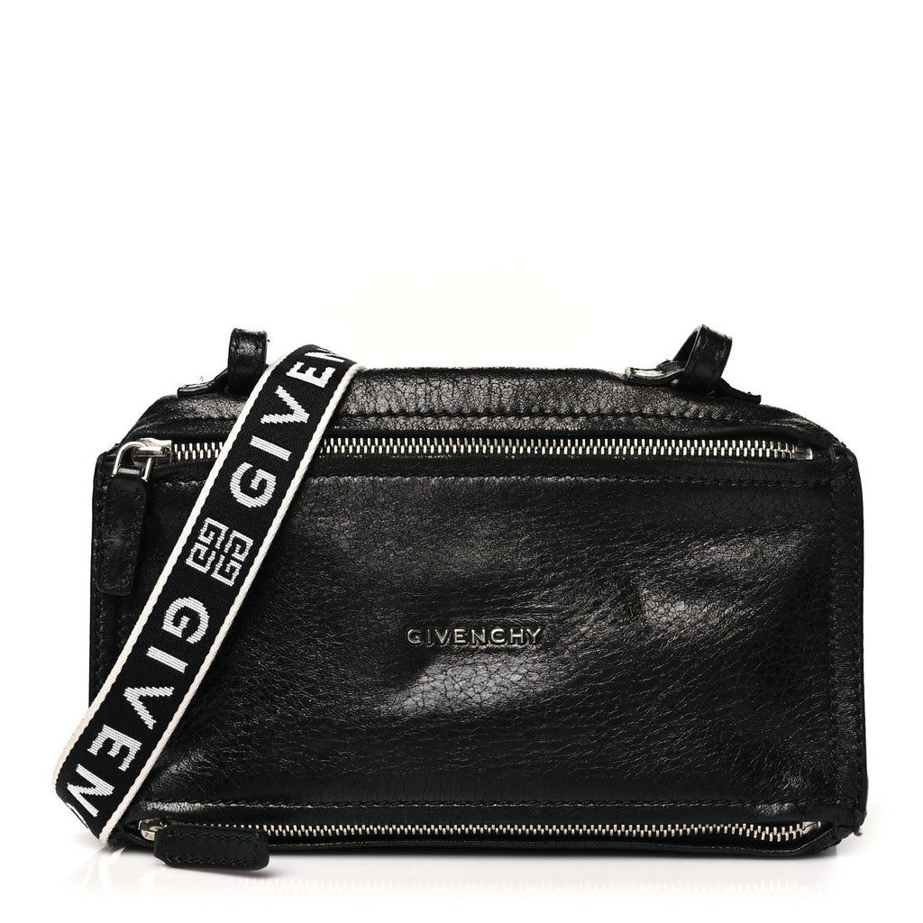 Crinkled Patent Deerskin Mini Pandora Black