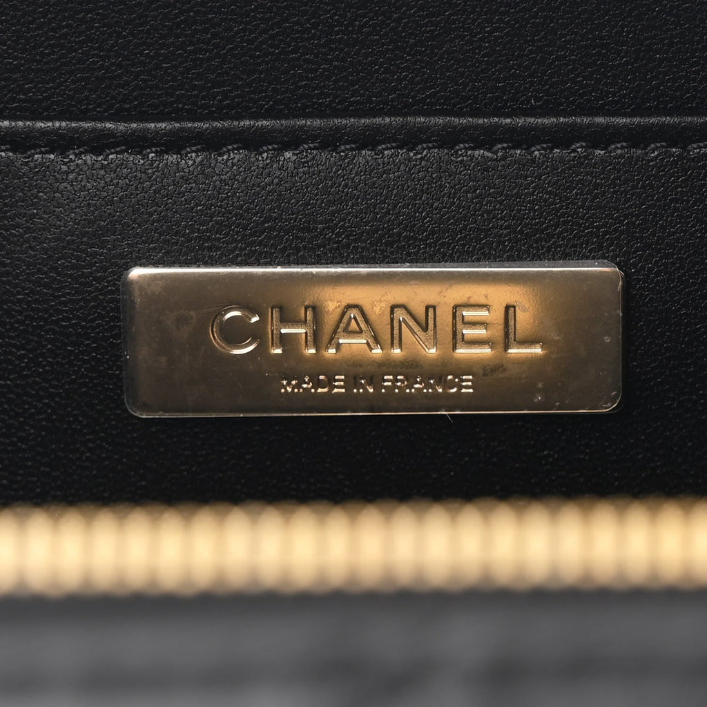 Lambskin Quilted Coco  Bag Black