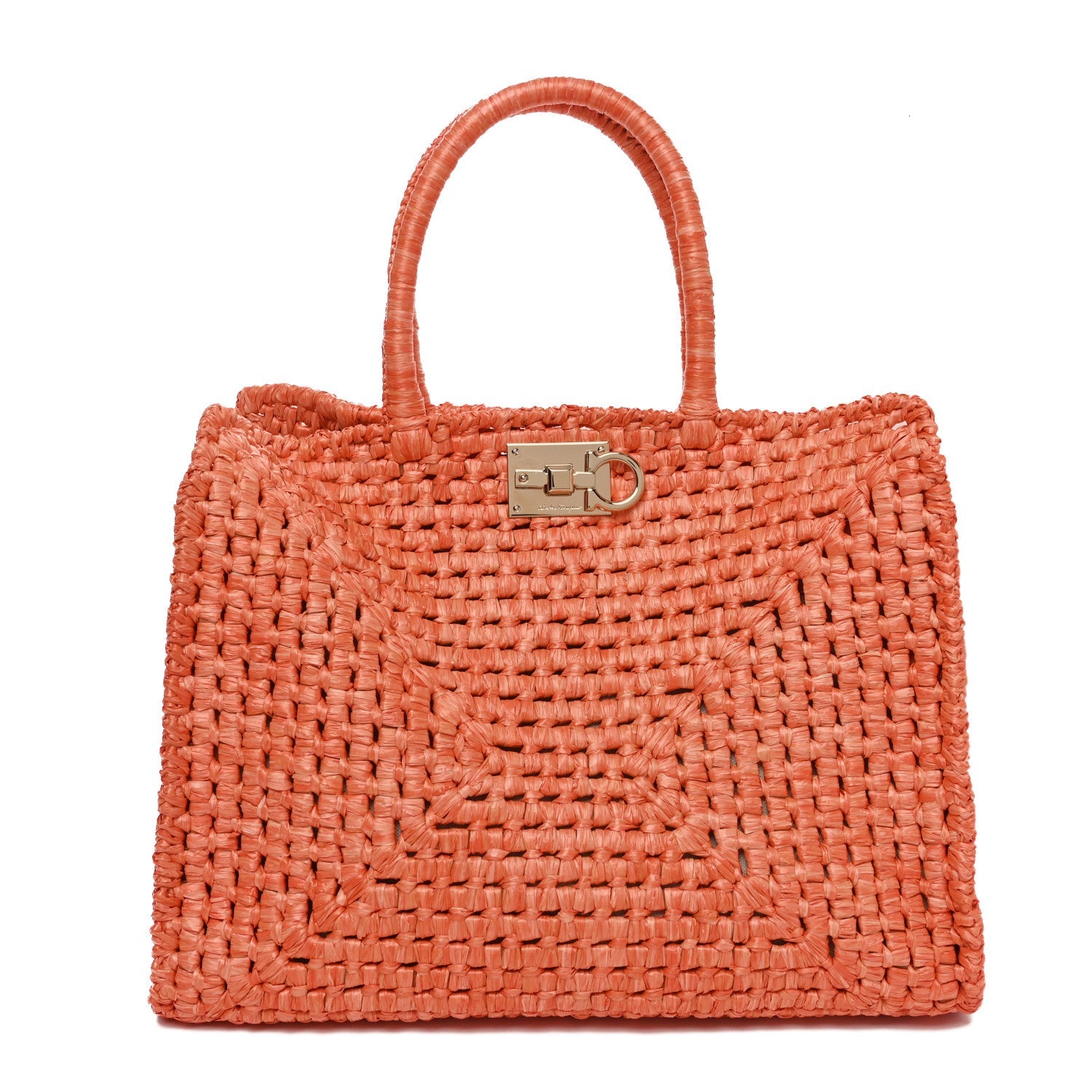 Raffia L Studio Box Tote Aragosta