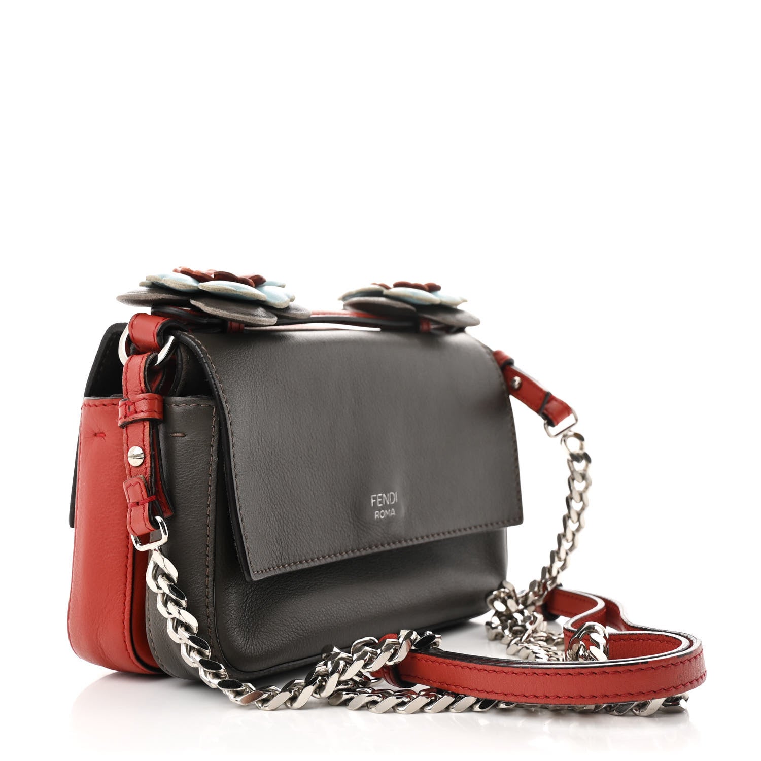 Vitello Dolce Flowerland Bi-Color Studded Micro Double Baguette Bloody Mary Carbone
