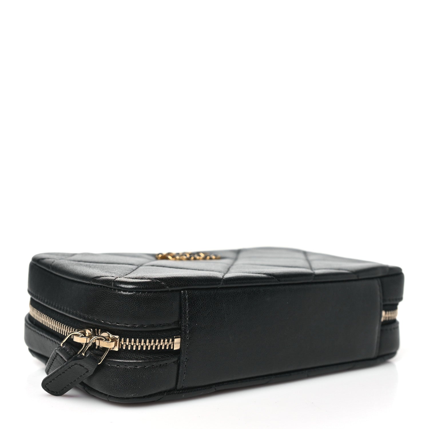 Lambskin Quilted Chanel 19 Camera Crossbody Case Black