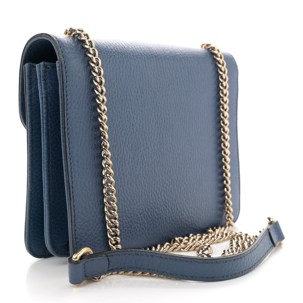 Dollar Calfskin Small Interlocking G Shoulder Bag Caspian