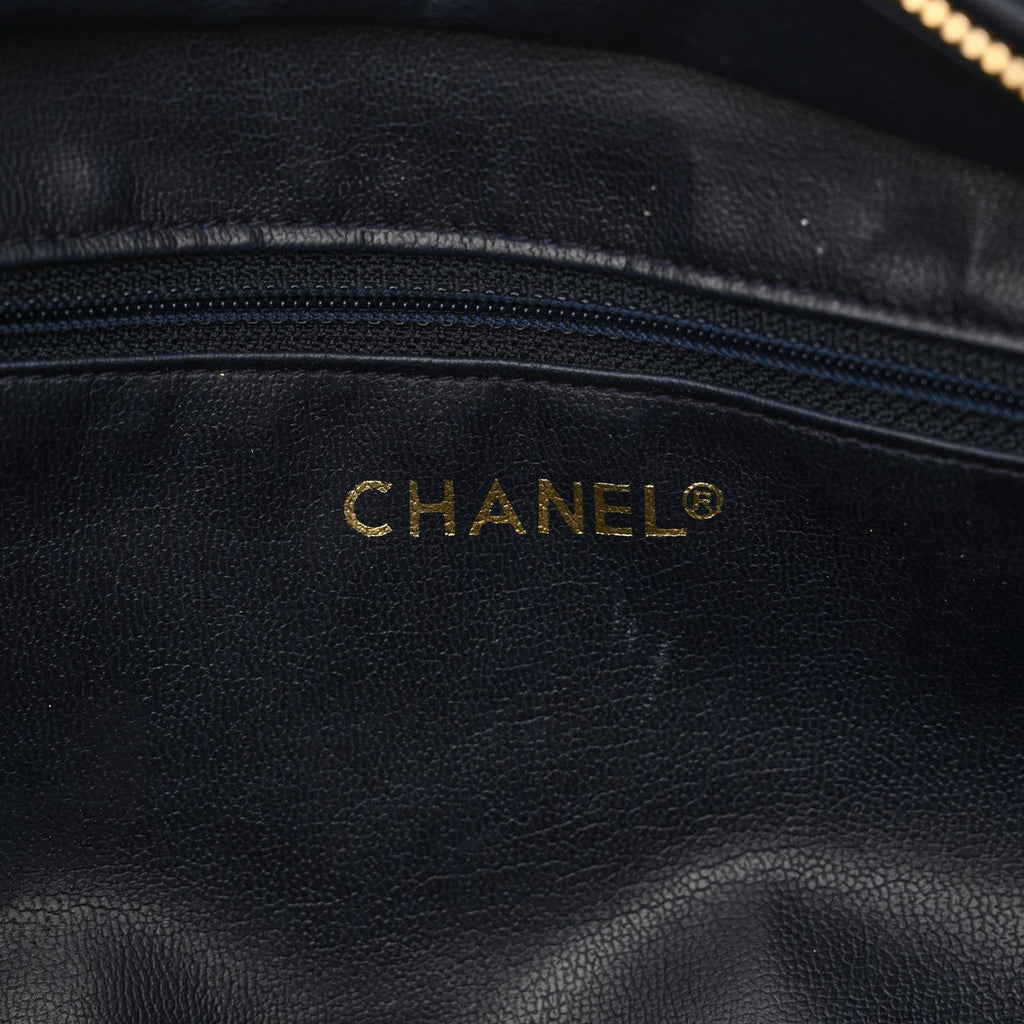 Lambskin Quilted Shoulder Bag Navy
