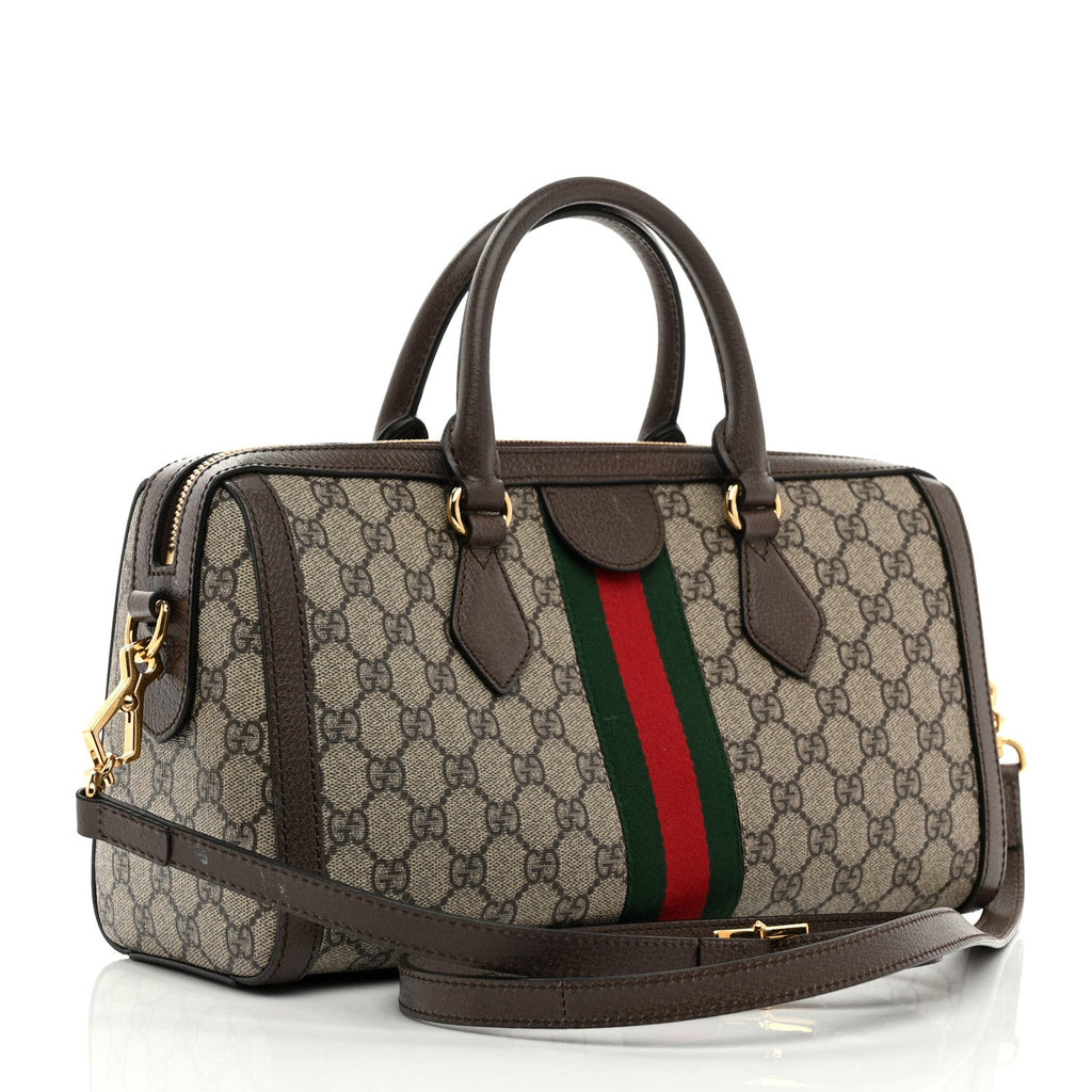 GG Supreme Monogram Web Medium Ophidia Boston Brown