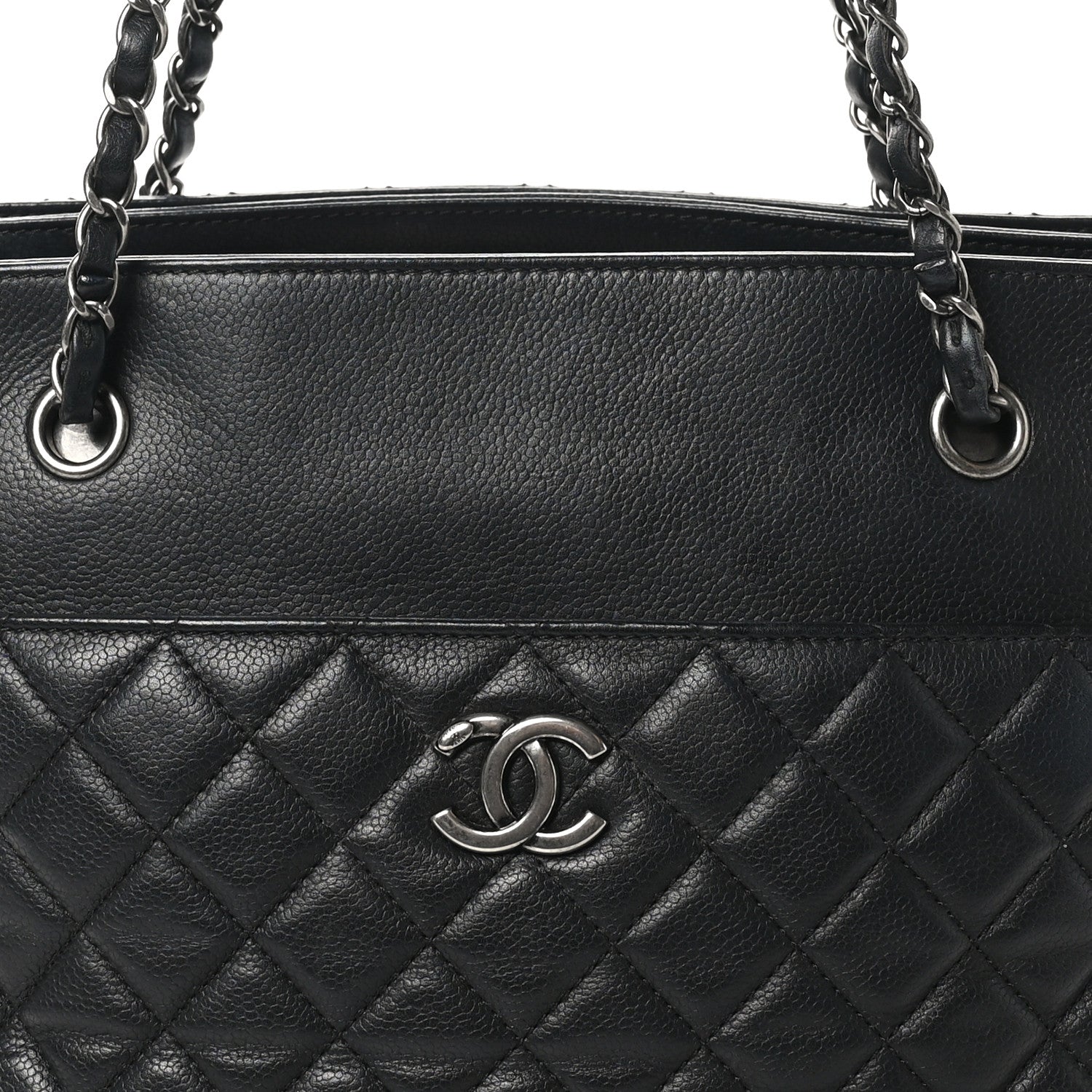 Caviar Quilted Urban Companion Shopping Tote Black