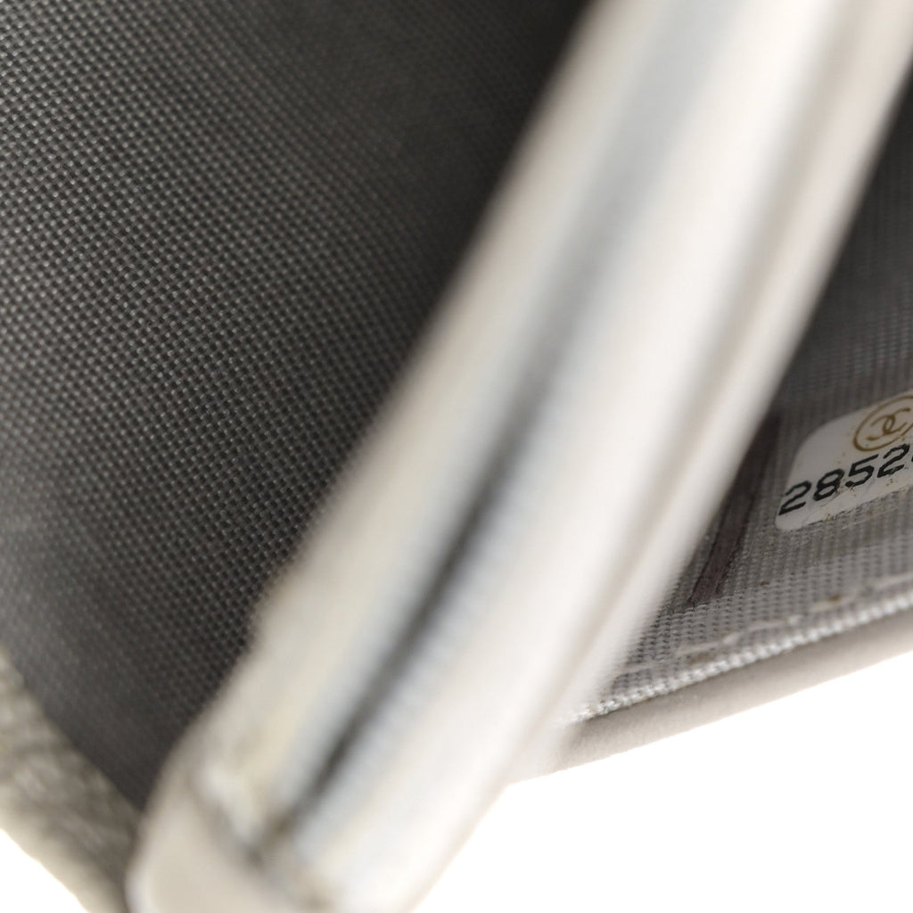 Caviar Quilted Boy Wallet On Chain WOC Grey