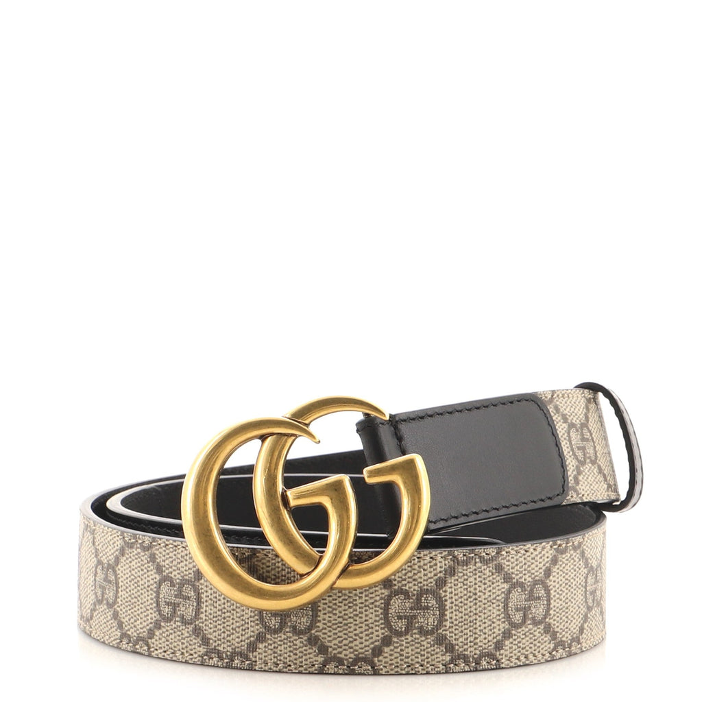 GG Marmont Belt GG Coated Canvas and Leather Medium 80