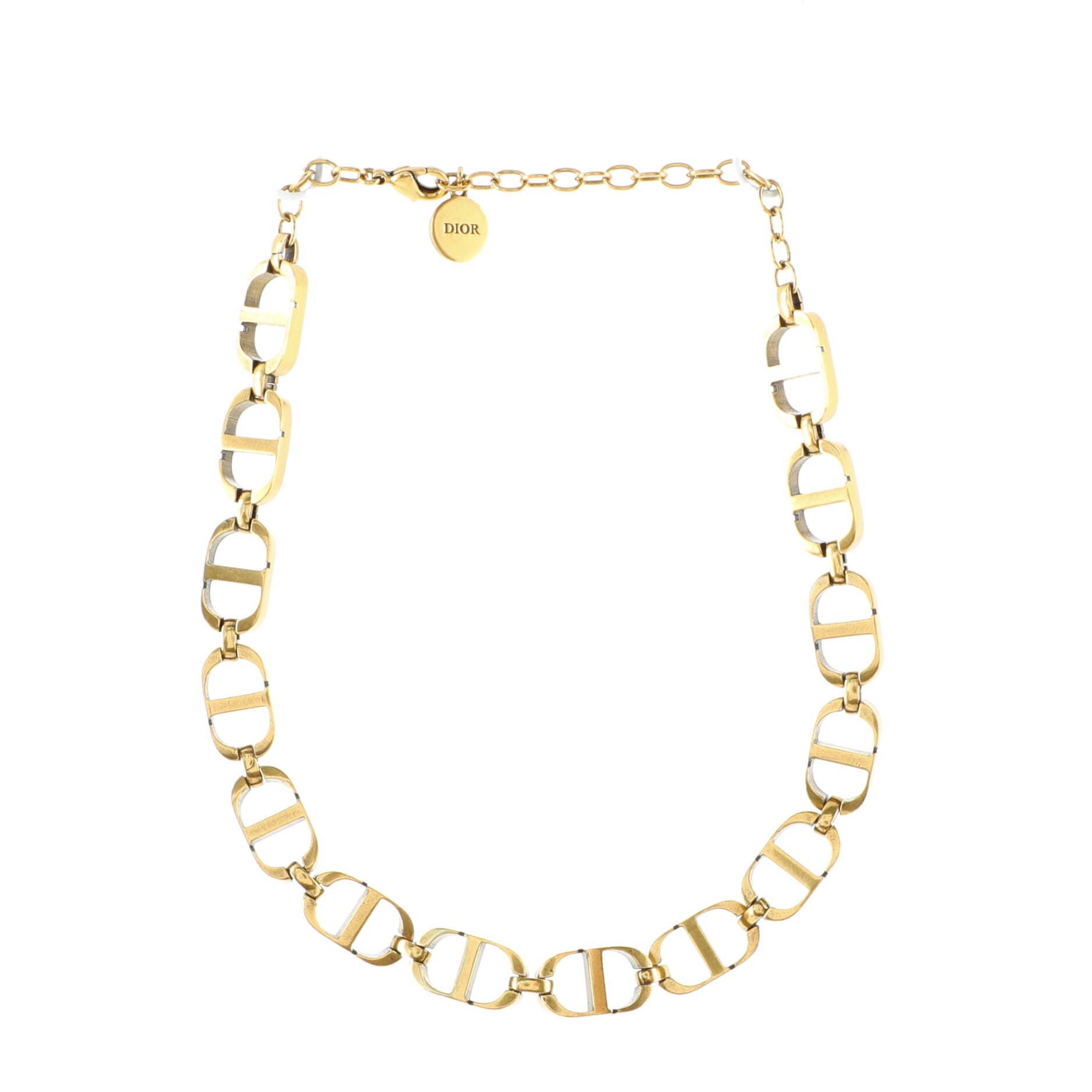 30 Montaigne CD Chain-Link Choker Necklace Metal