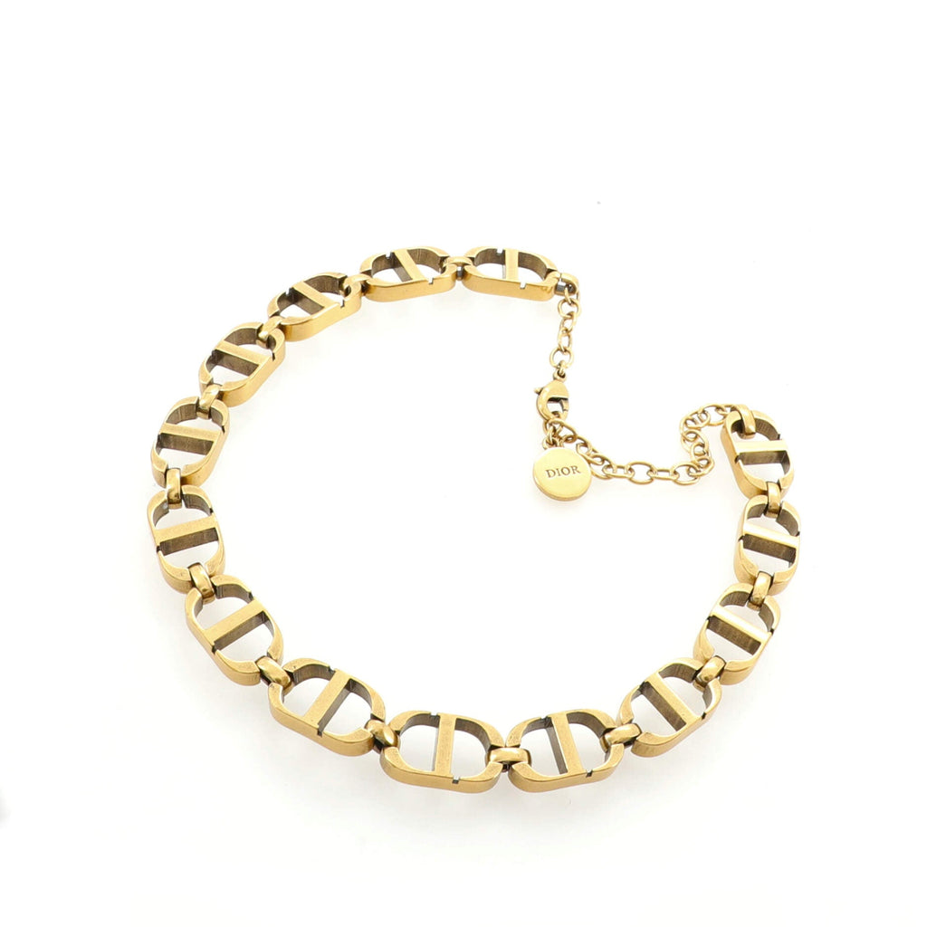 30 Montaigne CD Chain-Link Choker Necklace Metal