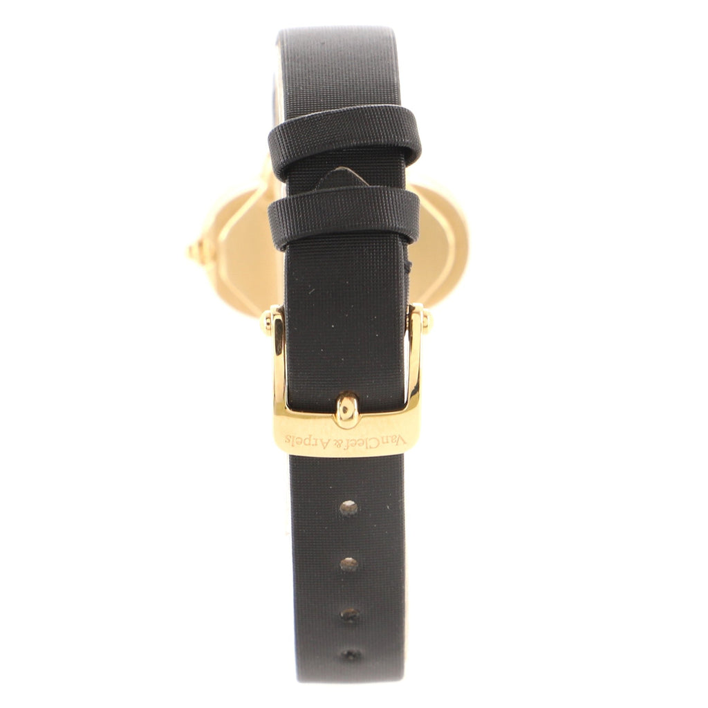 Alhambra Quartz Watch Yellow Gold and Satin with Onyx 26