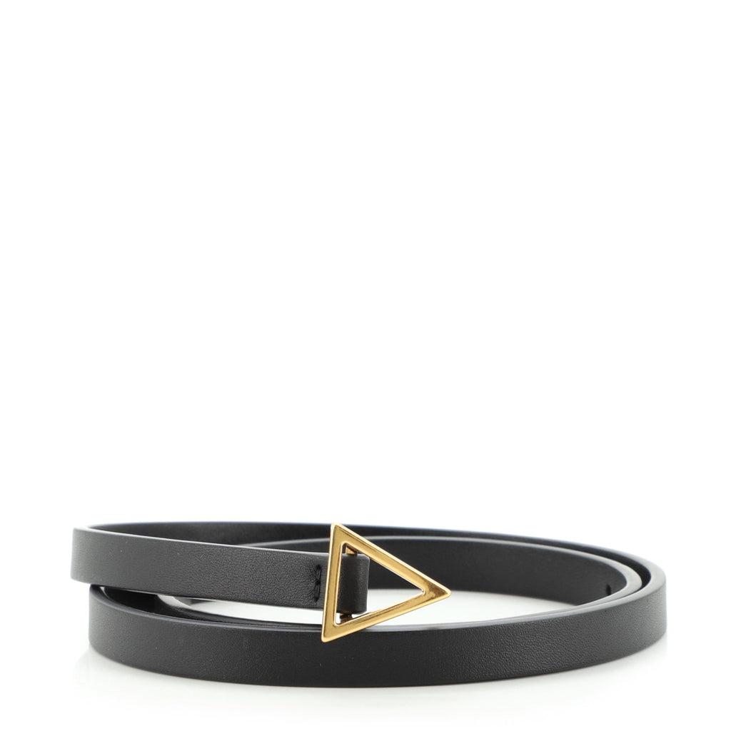 Trinagle Buckle Skinny Belt Leather Thin 65