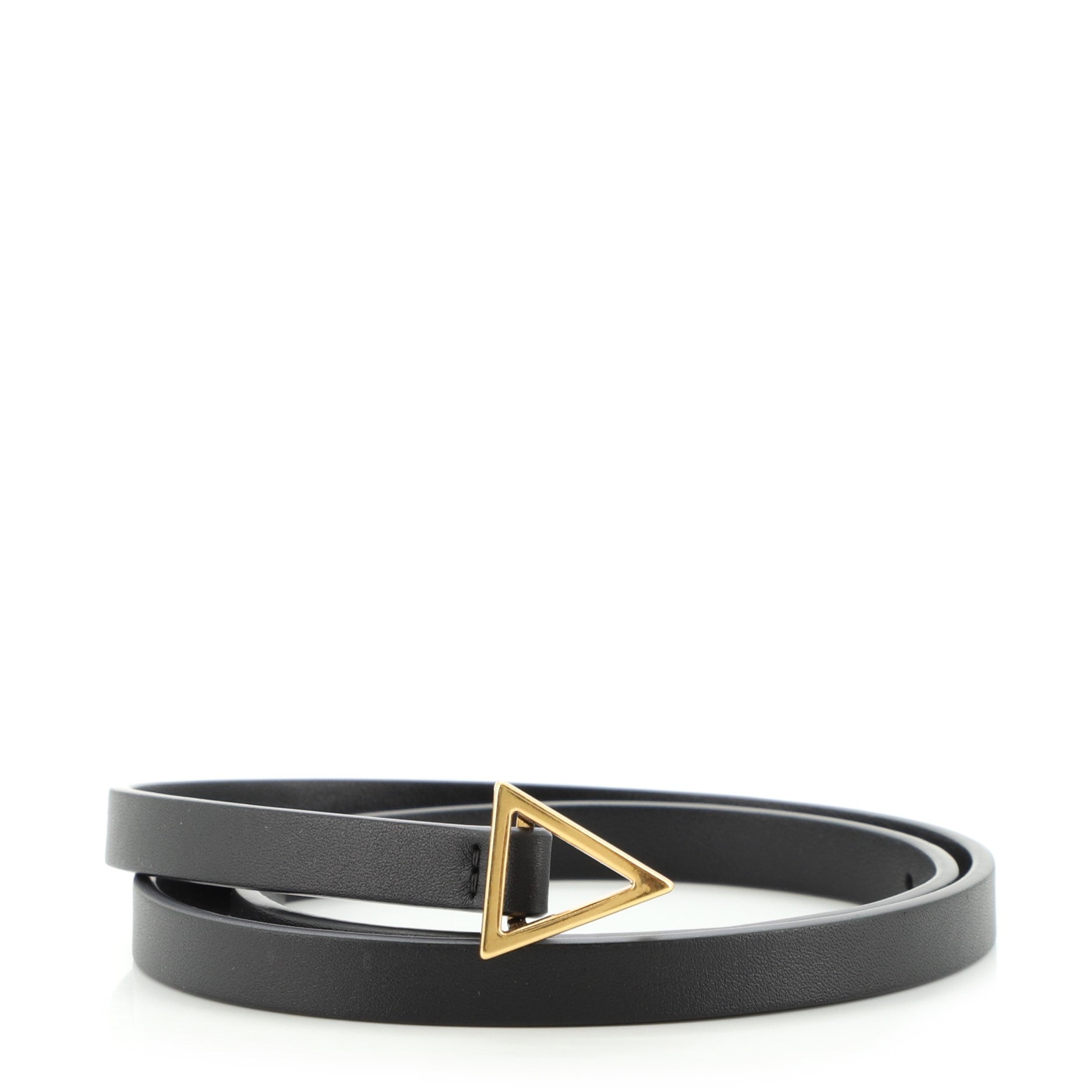 Trinagle Buckle Skinny Belt Leather Thin 65
