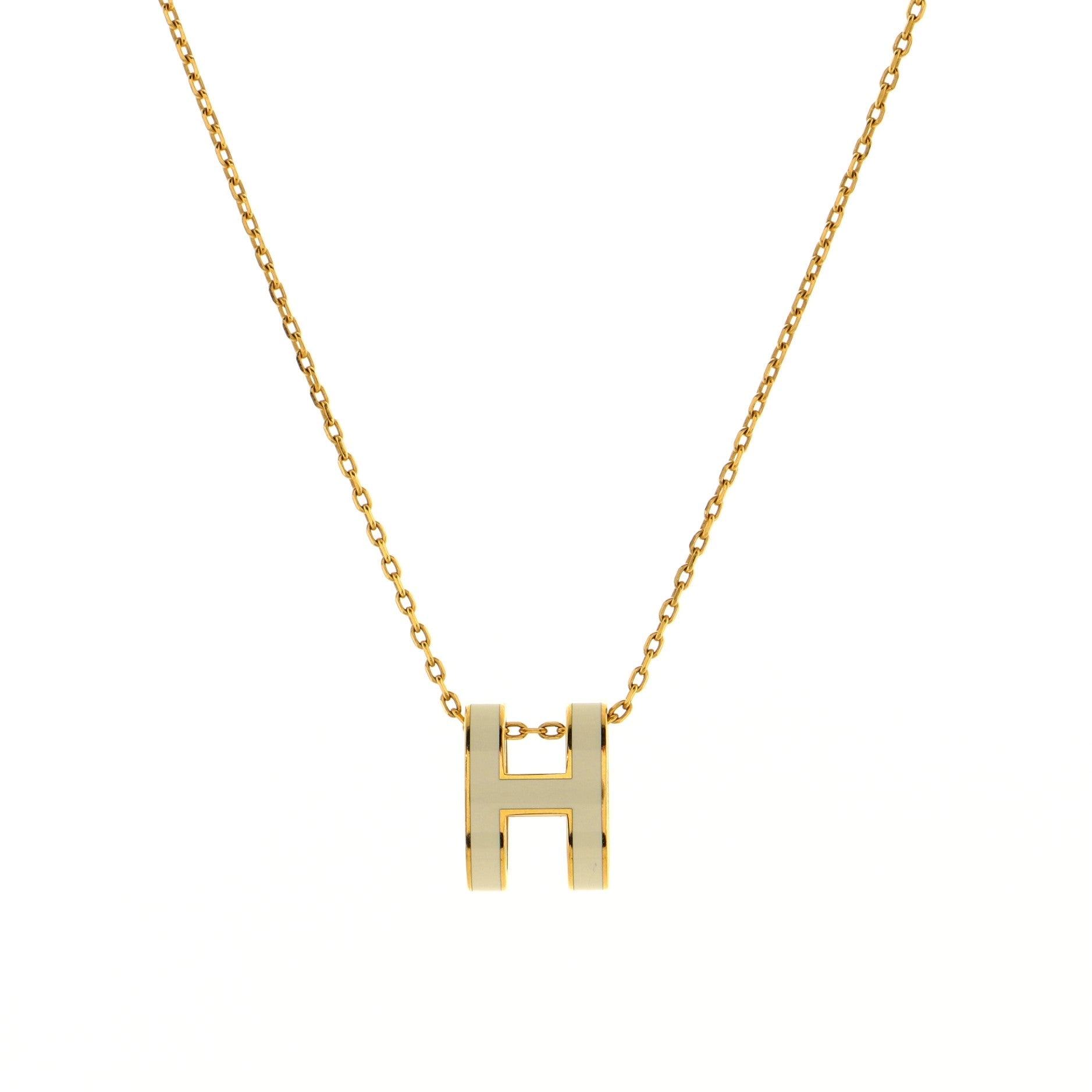 Pop H Pendant Chain Necklace Metal and Enamel