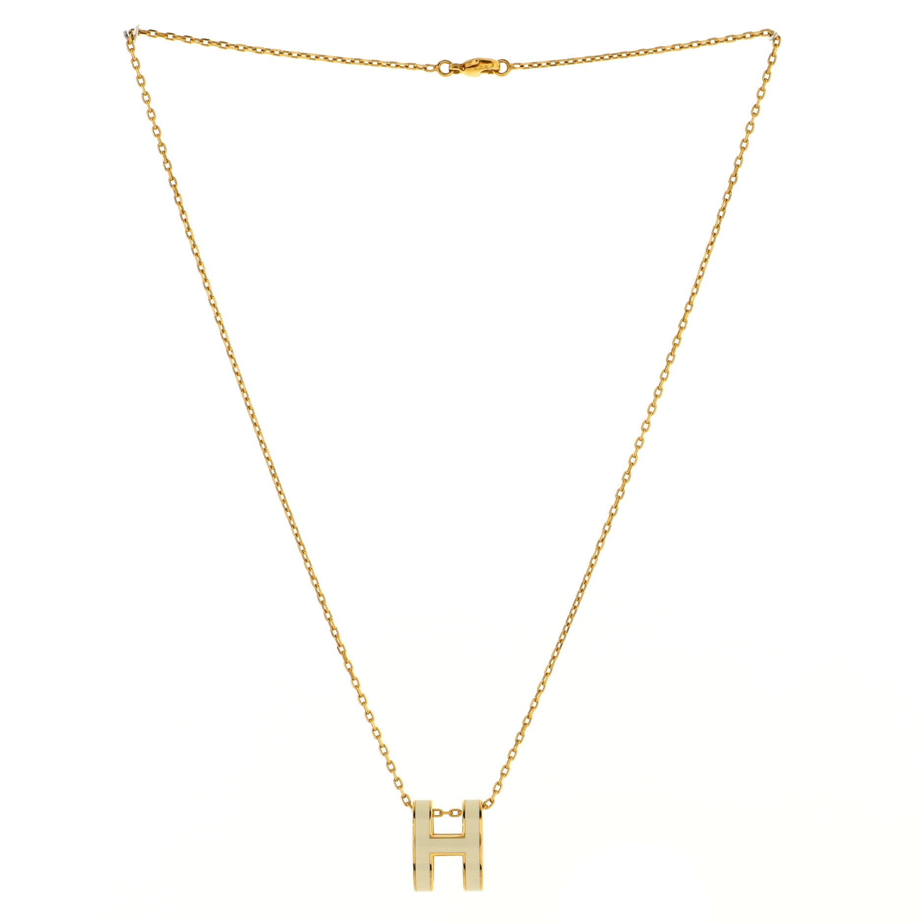 Pop H Pendant Chain Necklace Metal and Enamel