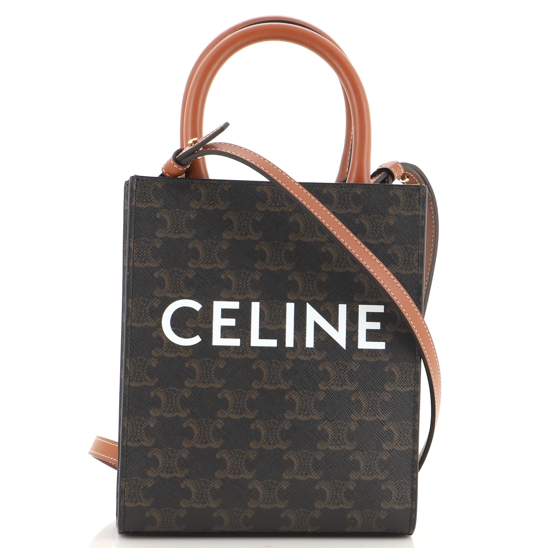 Vertical Cabas Tote Triomphe Coated Canvas Mini