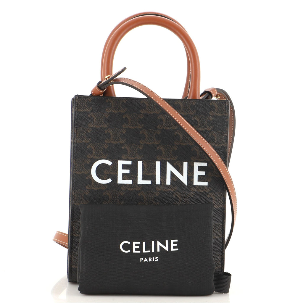 Vertical Cabas Tote Triomphe Coated Canvas Mini