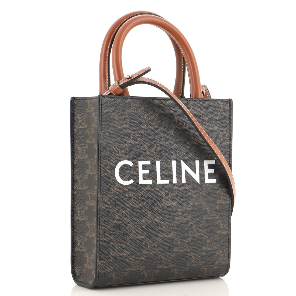 Vertical Cabas Tote Triomphe Coated Canvas Mini