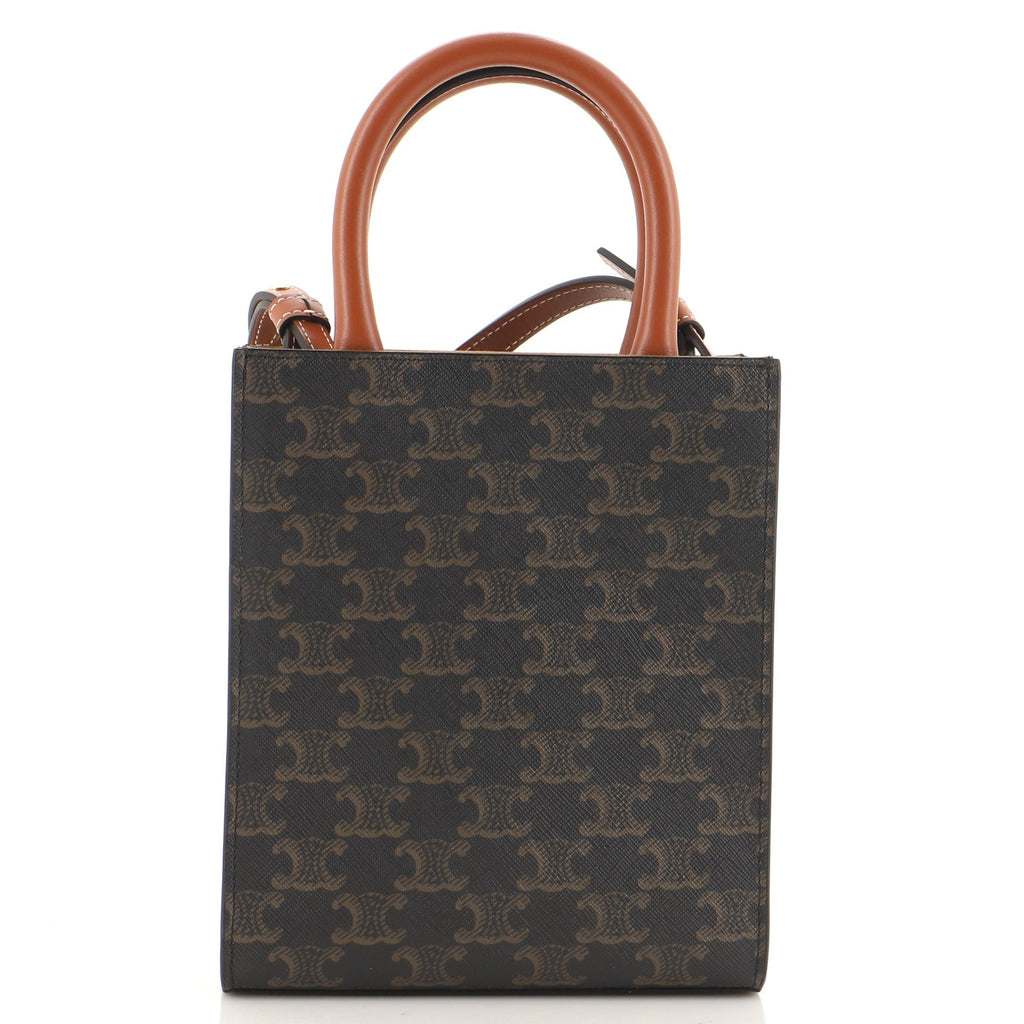 Vertical Cabas Tote Triomphe Coated Canvas Mini