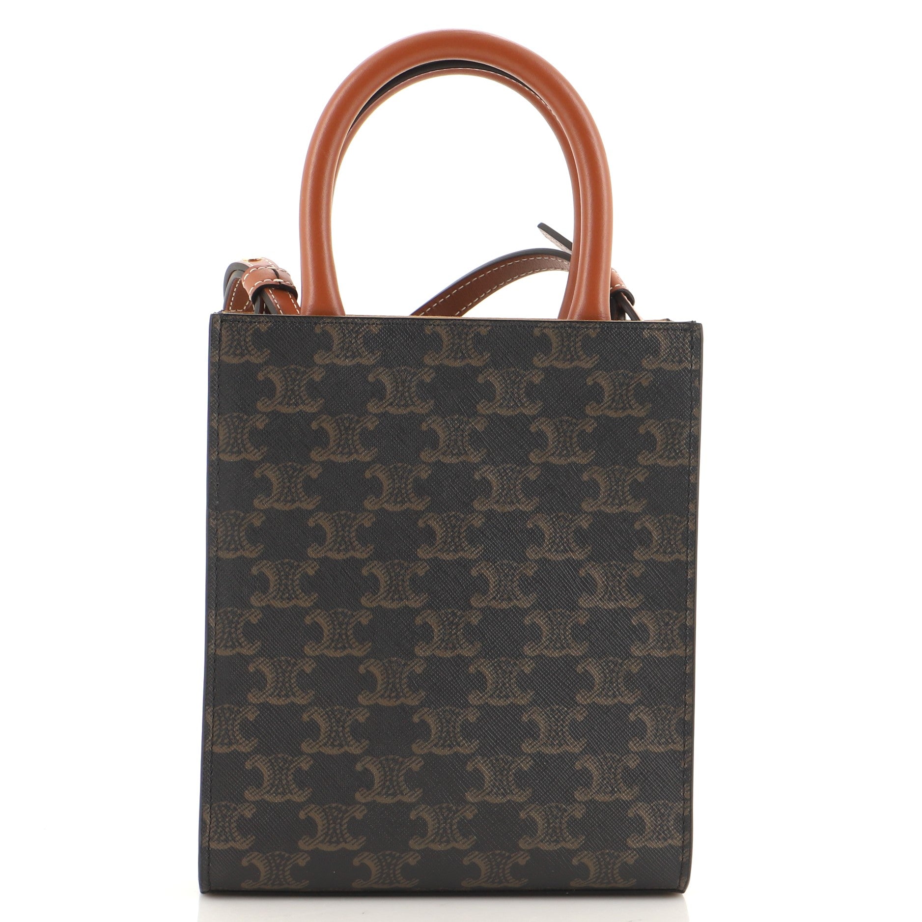 Vertical Cabas Tote Triomphe Coated Canvas Mini