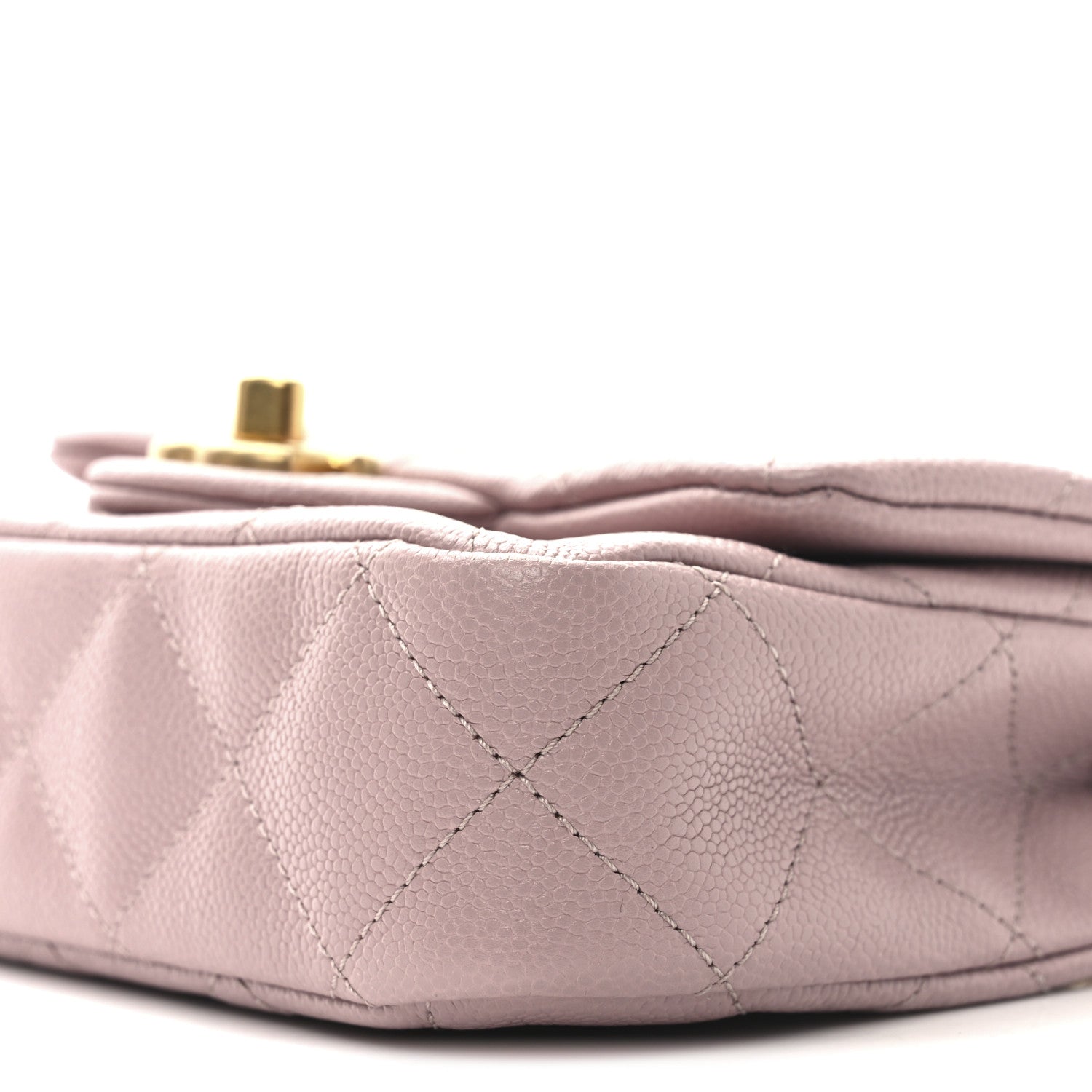 Caviar Quilted Mini Rectangular Sweetheart Flap Lilac