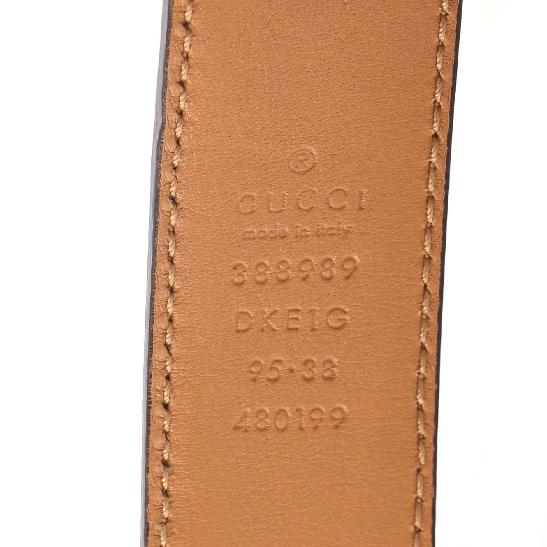 Interlocking G Belt Leather with Crystal and Faux Pearl Wide 95