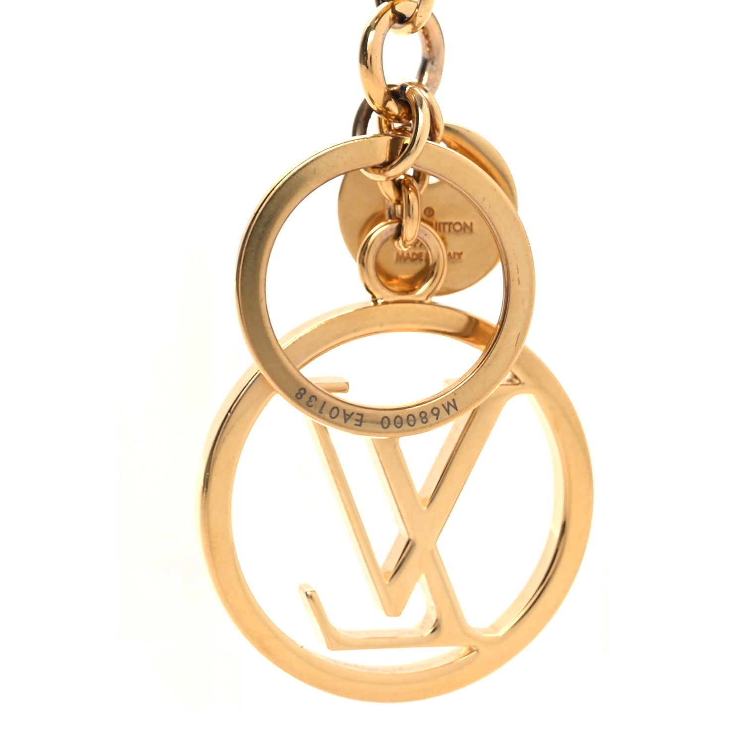 LV Circle Bag Charm Key Holder Gold