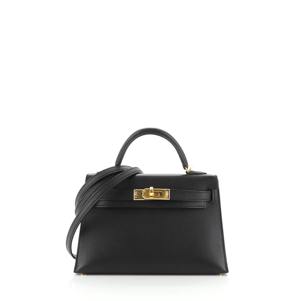 Kelly Mini II Bag Noir Epsom with Gold Hardware 20