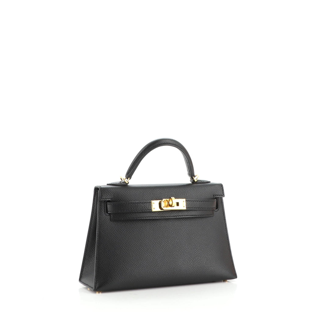 Kelly Mini II Bag Noir Epsom with Gold Hardware 20