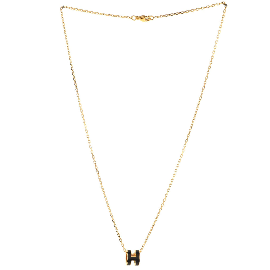 Pop H Pendant Chain Necklace Metal and Enamel Mini