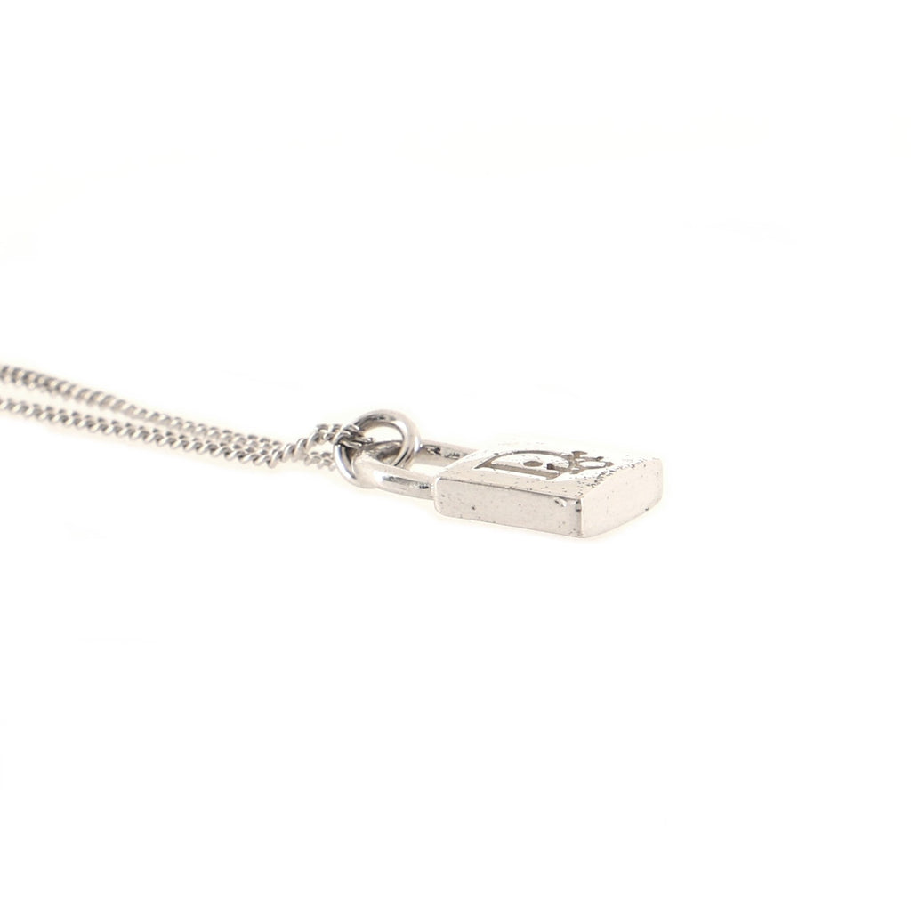 Vintage Logo Lock Pendant Necklace Metal