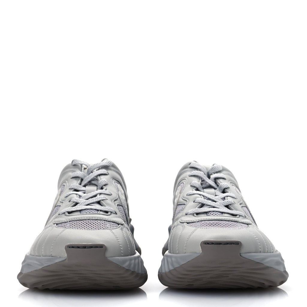New Nappa Sombre Interlocking G Ripple Mens Platform Sneakers 11.5 Grey Sky