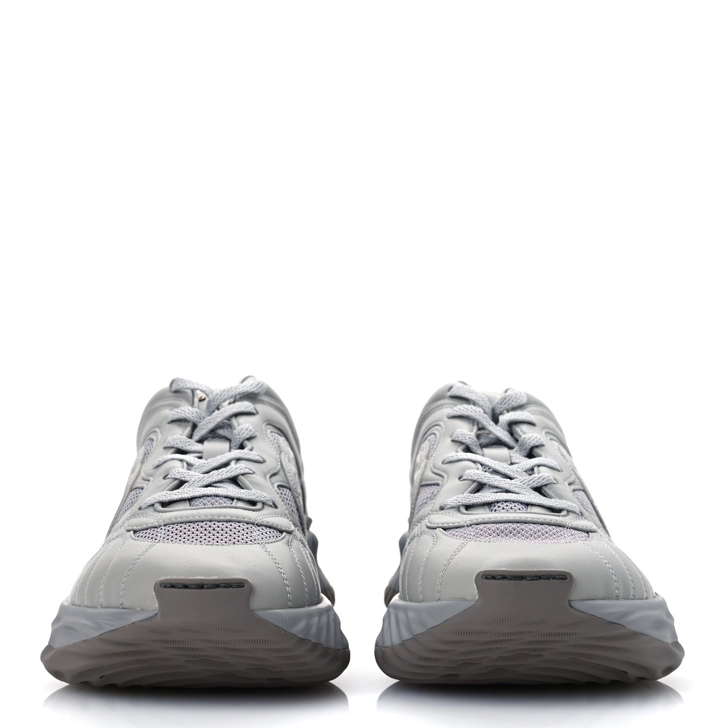 New Nappa Sombre Interlocking G Ripple Mens Platform Sneakers 11.5 Grey Sky
