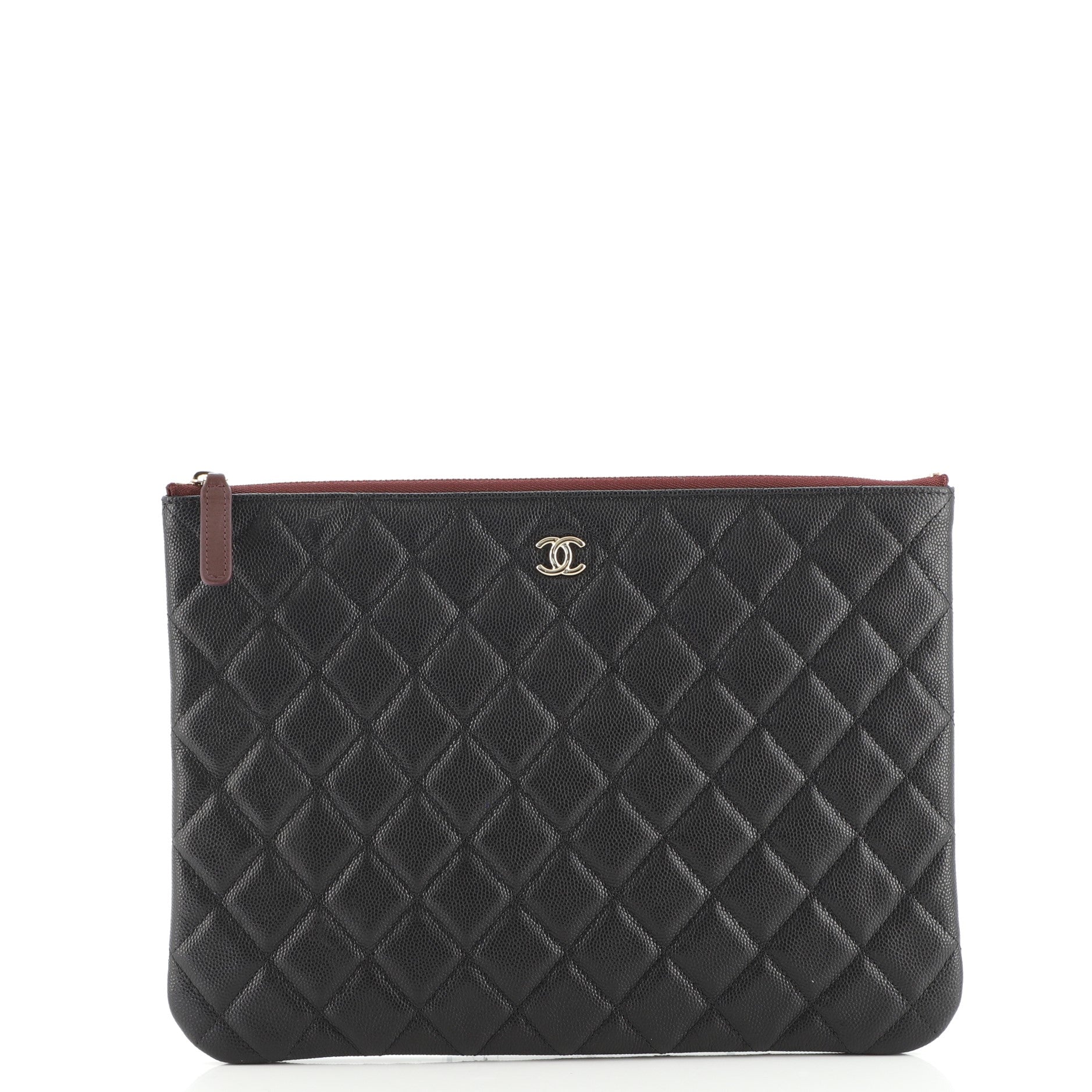 O Case Clutch Quilted Caviar Medium