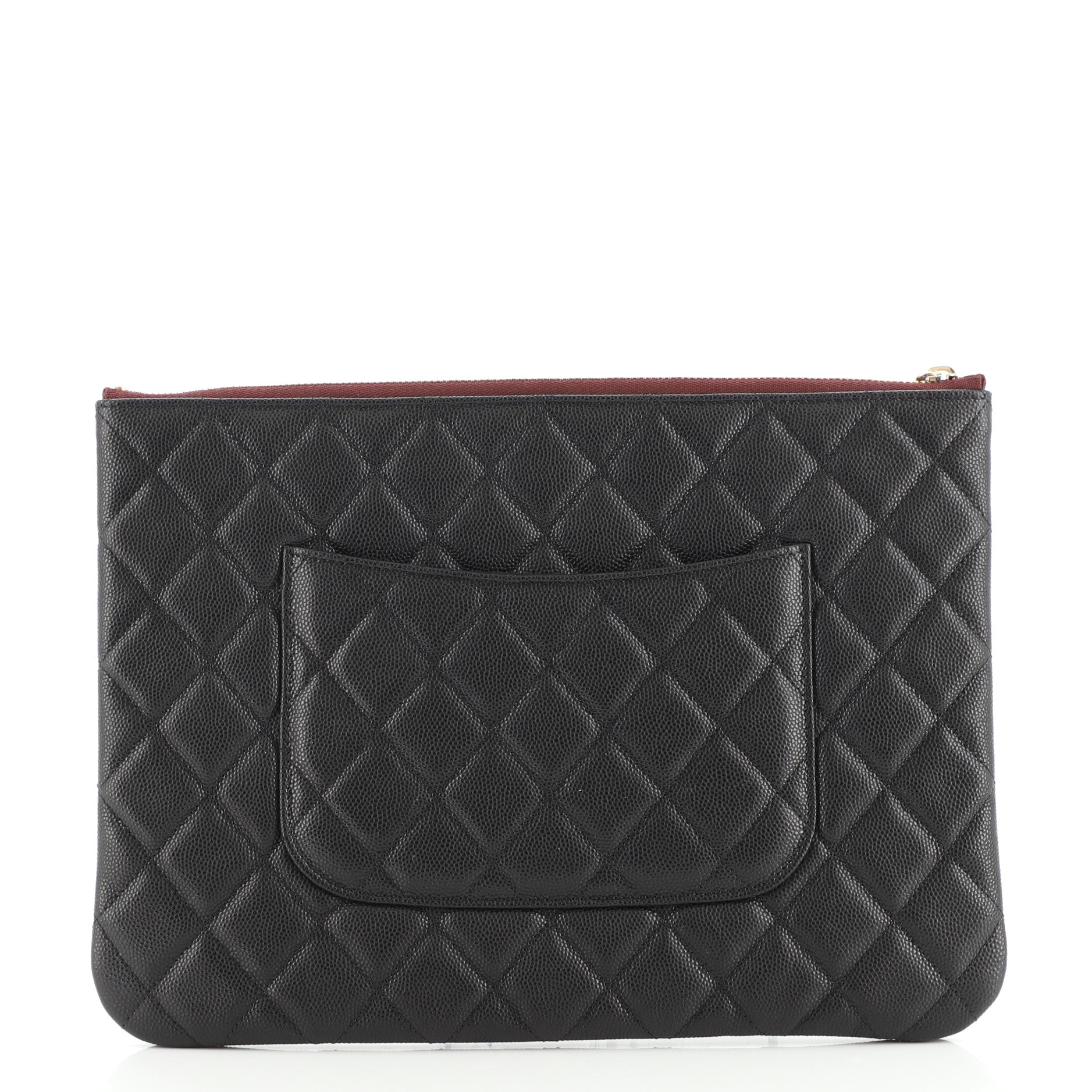 O Case Clutch Quilted Caviar Medium