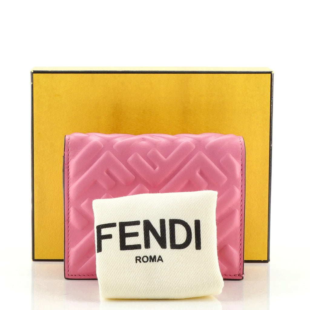 Baguette Bifold Wallet Zucca Embossed Leather Mini