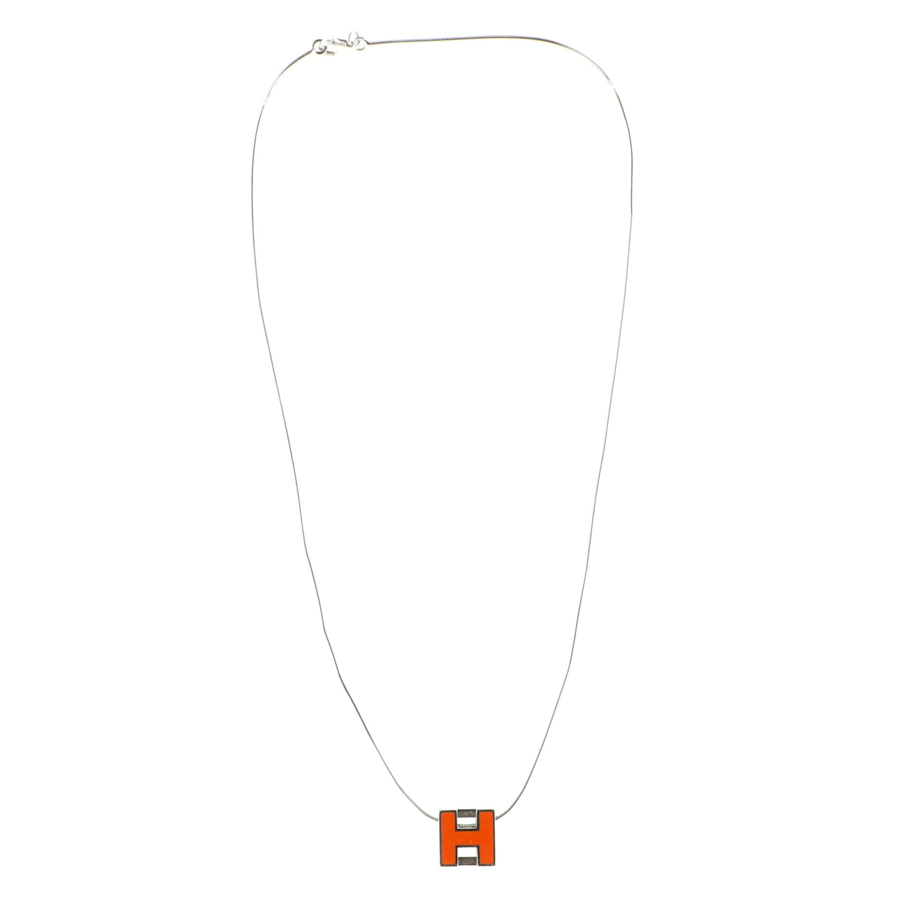 Cage d'H Pendant Necklace Metal with Enamel
