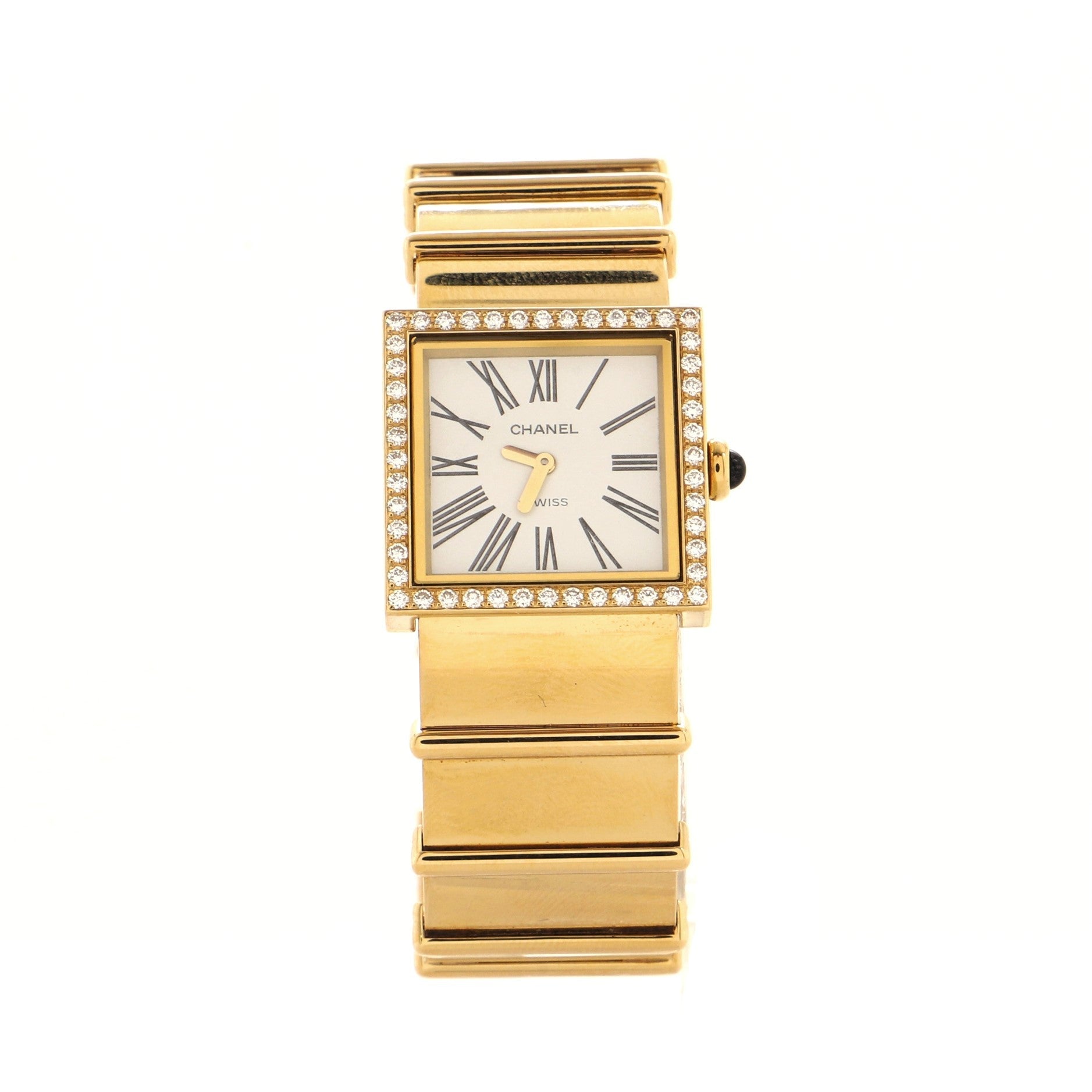 Mademoiselle Quartz Watch Yellow Gold with Diamond Bezel 23
