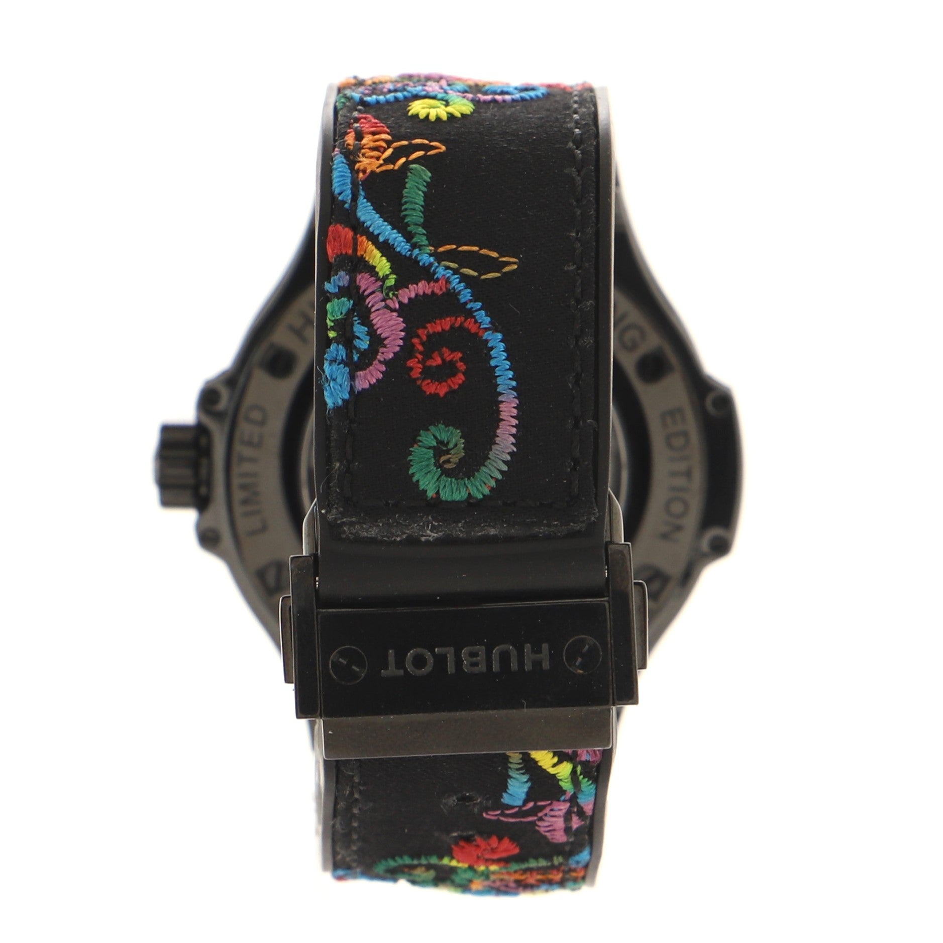 Big Bang Broderie Sugar Skull Automatic Watch Ceramic and Rubber with Pink Sapphire Bezel 41