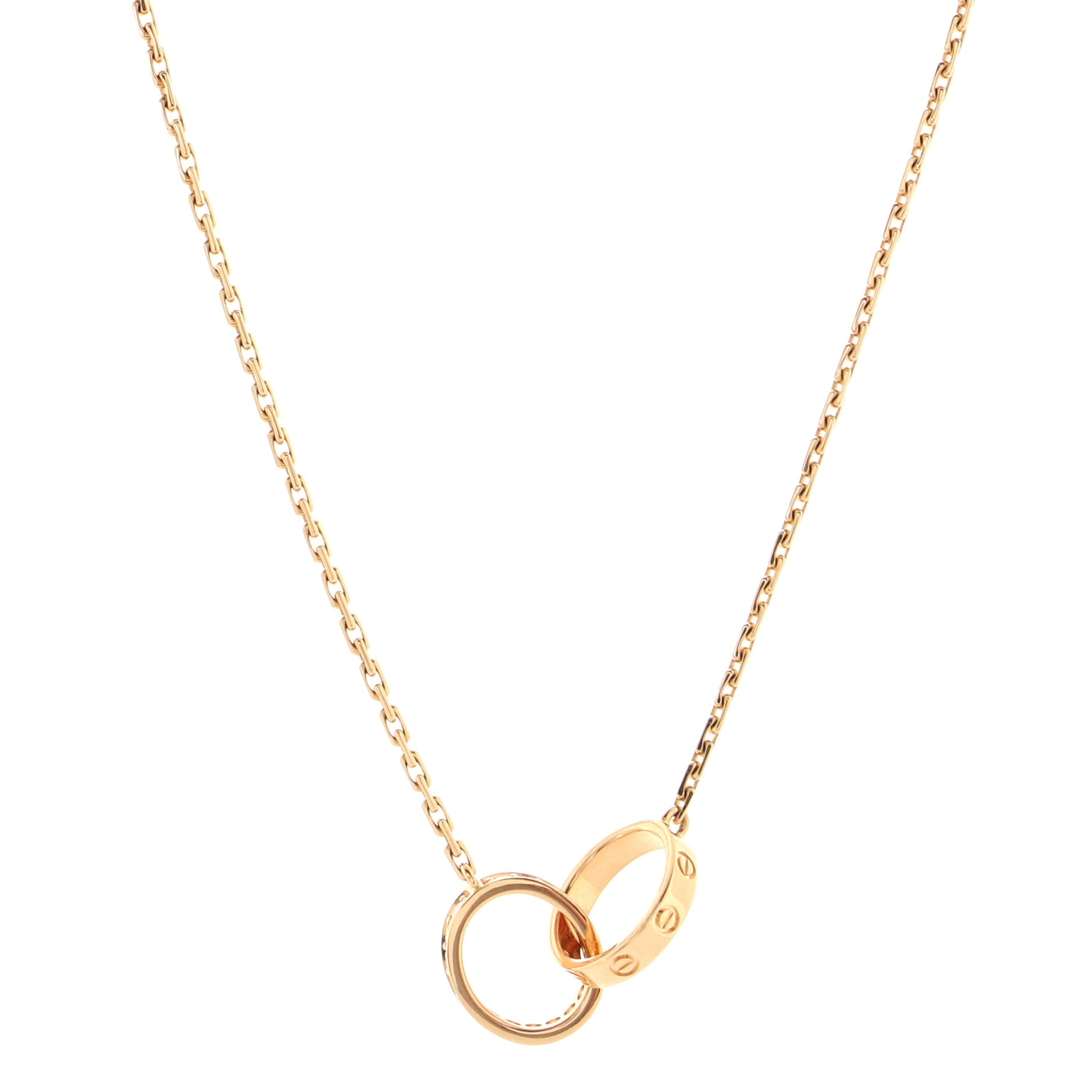 Love Interlocking Necklace 18K Rose Gold with Diamonds