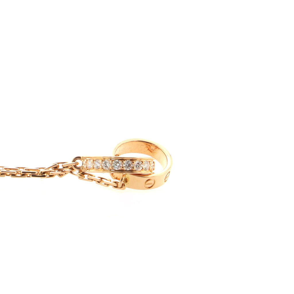 Love Interlocking Necklace 18K Rose Gold with Diamonds