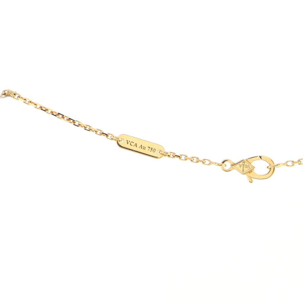Vintage Alhambra Pendant Necklace 18K Yellow Gold and Mother of Pearl