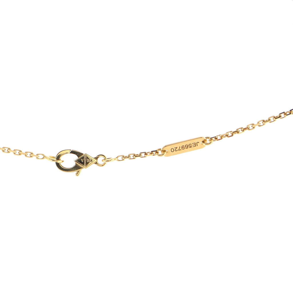Vintage Alhambra Pendant Necklace 18K Yellow Gold and Mother of Pearl