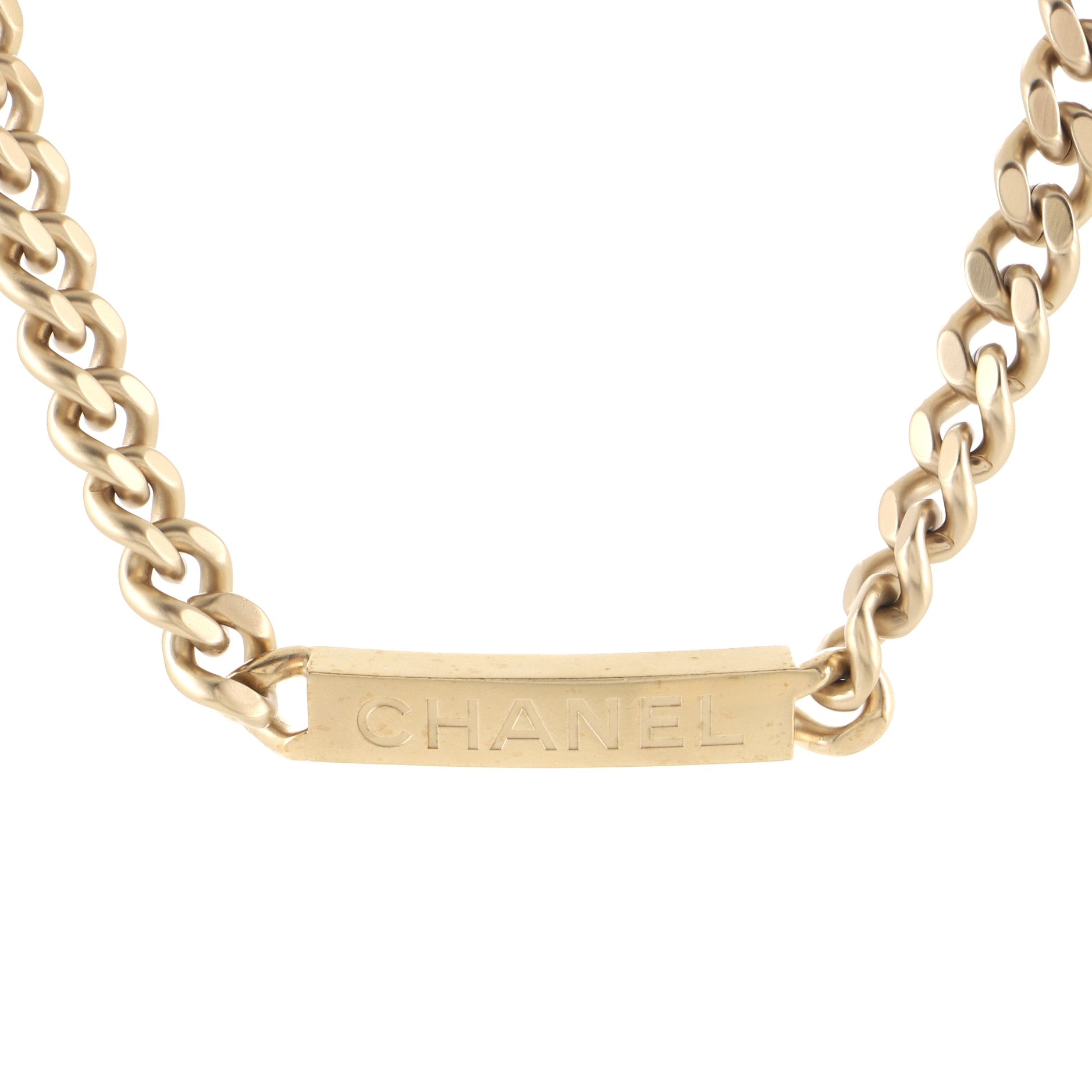 ID Curb Chain Necklace Metal