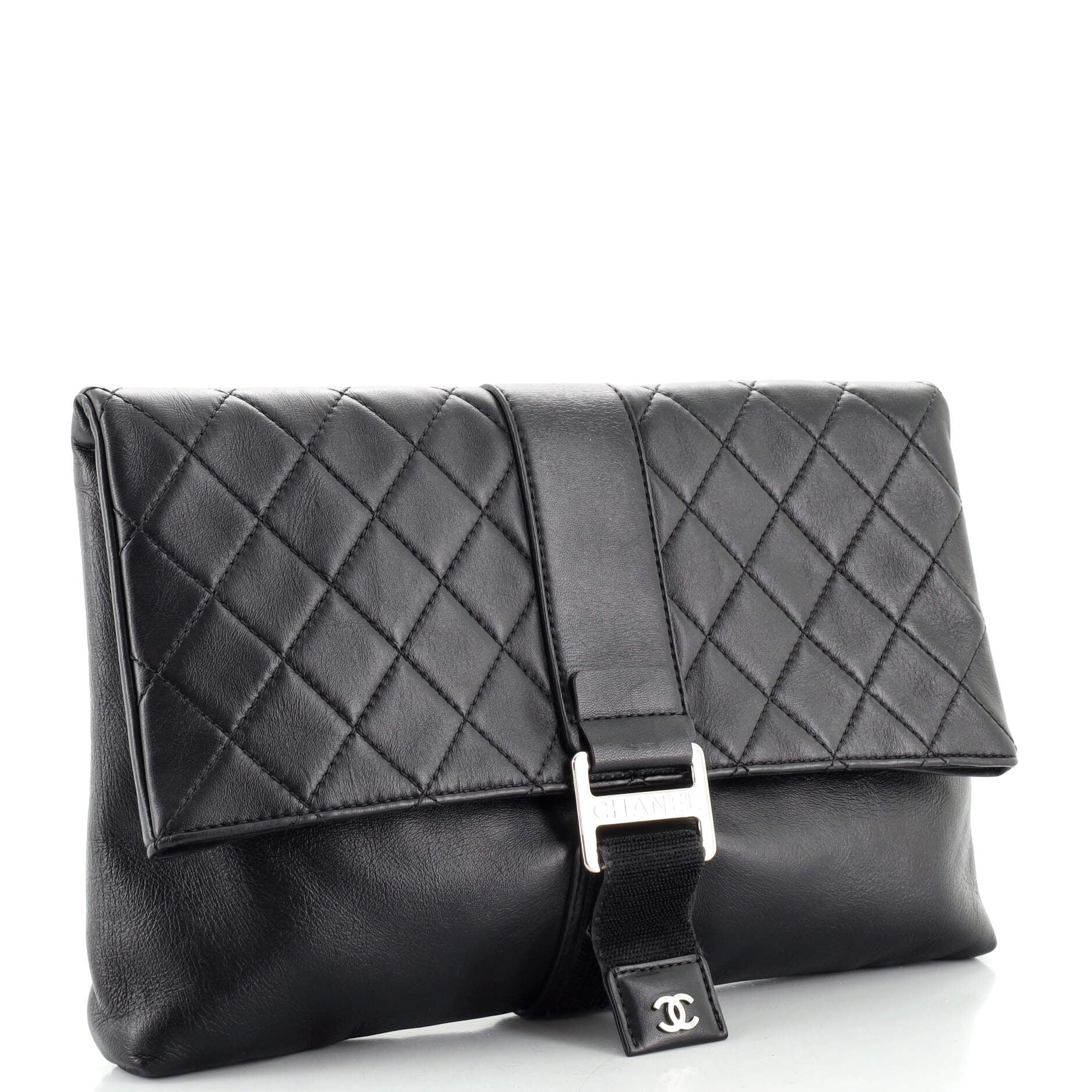 Grip Clutch Quilted Lambskin