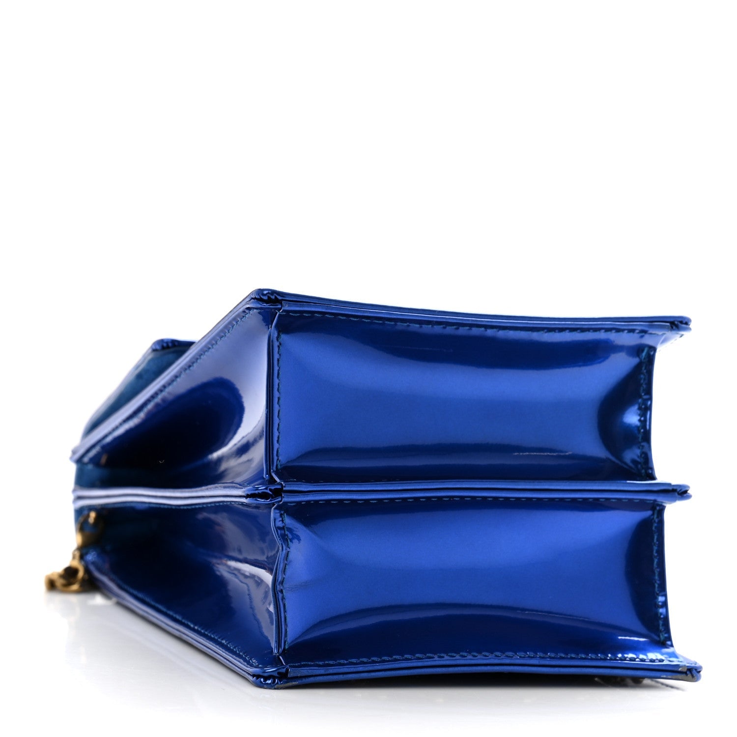 Metallic Calfskin Studded Vertical Diorama Blue