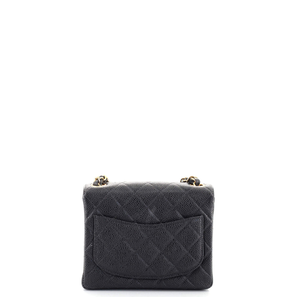 Vintage Square Classic Single Flap Bag Quilted Caviar Mini
